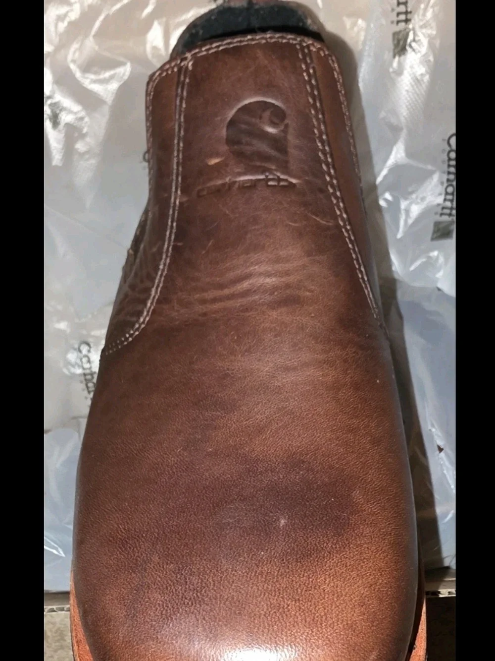 Carhartt Chelsea 3603 Men’s Slip-On Work Boots Brown Leather 10EE Wide